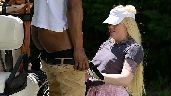 Pool Cleaner and Golf Instructor with BBCs DP Blonde Golf Nympho Lola Taylor GP2527