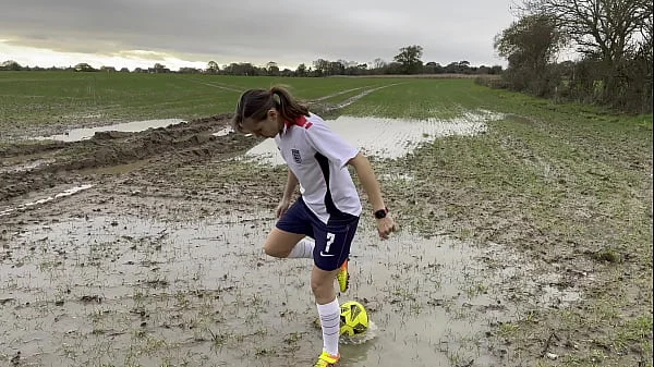 Muddy Football Practise then threw off my shorts and knickers (WAM)