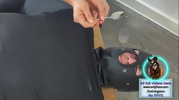 Femdom Milking After 4 Months in Chastity Cage Device Miss Raven Training Zero FLR Cumshot Edging Handjob Prince Albert PA Piercing Permanent Cum Eating