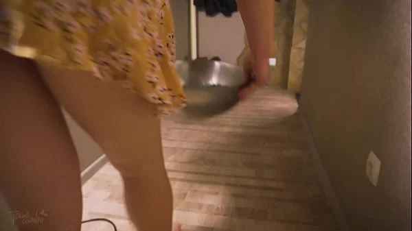 Milf Housewife Cleaning Room And Flashing Ass Upskirt