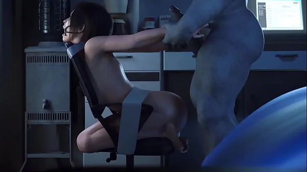 She didn't expect a big cock to come to her. 3d animated hardsex