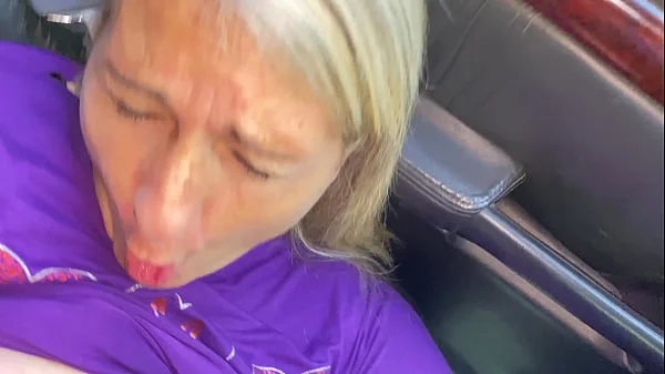 I love getting my ass fucked in the car by my husband's big cock