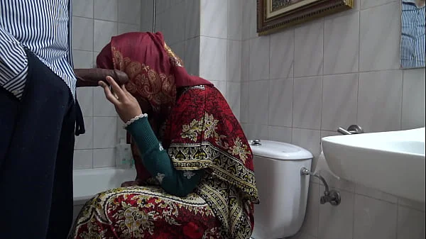 A horny Turkish muslim wife meets with a black immigrant in public toilet