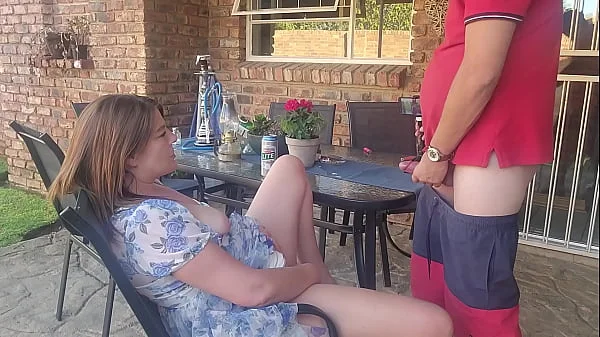 Mutual masturbation Caught my friends wife fingering herself on the patio so i joined her