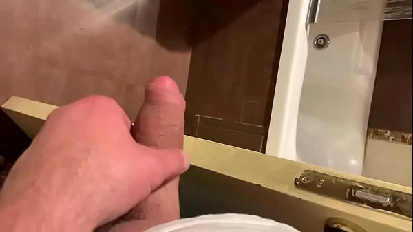 Pervert stepbro spying into sister's shower to shoot a huge sperm load on her face??